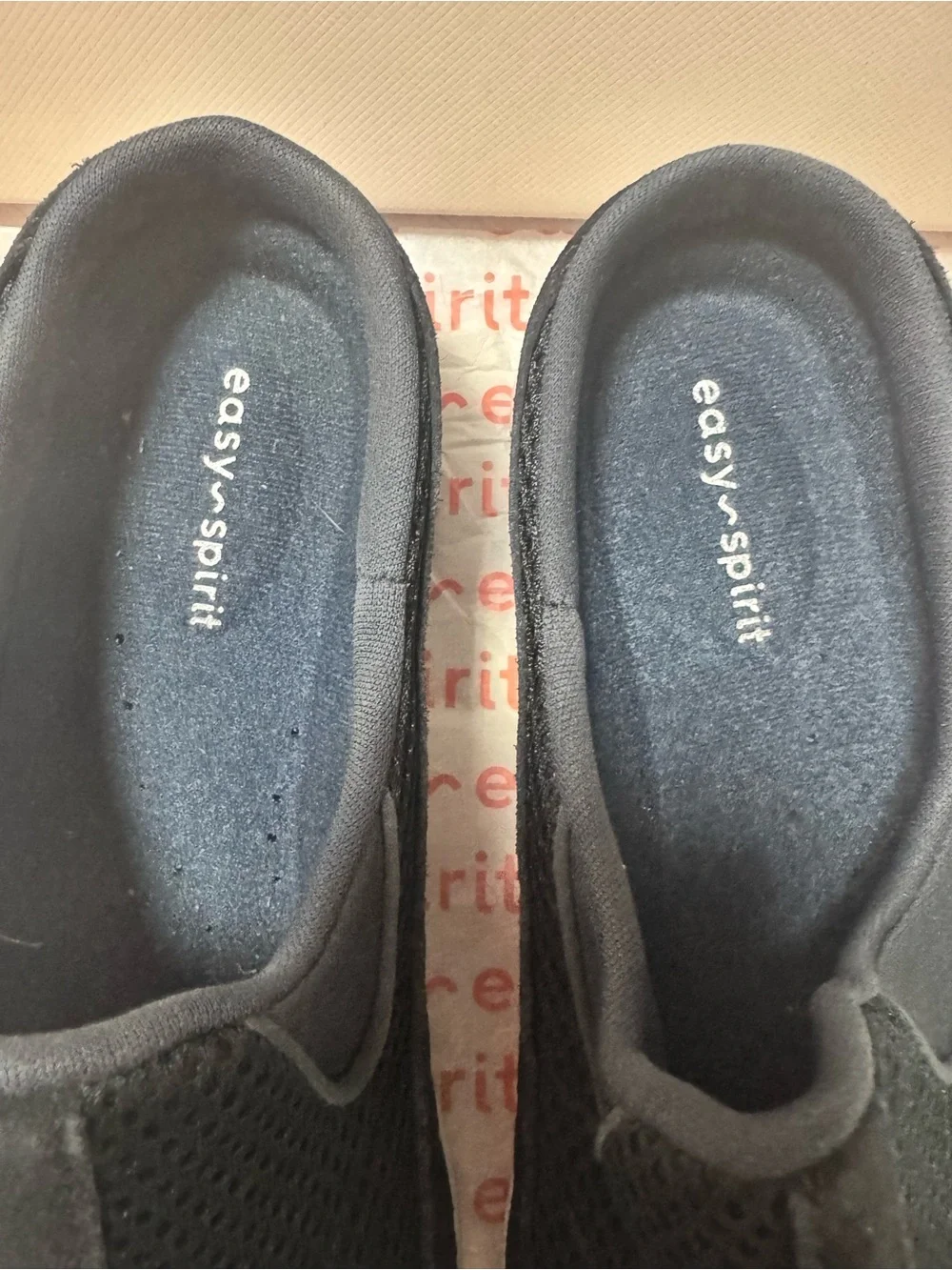 Easy Spirit Black Mesh & Suede Slip-On Clogs